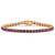 Round Simulated Birthstone Tennis Bracelet in Gold-Plated