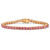 Round Simulated Birthstone Tennis Bracelet in Gold-Plated