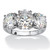 6.54 TCW Oval Cut Cubic Zirconia Platinum-plated Sterling Silver 3-Stone Bridal Engagement Ring