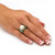 Round Cultured Freshwater Pearl Green Jade 10k Yellow Gold Ring (11mm)