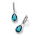 Pear-Cut Simulated Birthstone Drop Earrings in Sterling Silver