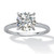 2 Carat Round Cubic Zirconia Solitaire Ring in Solid 10k White Gold