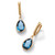 Pear-Cut Simulated Birthstone Drop Earrings in 14k Gold-plated Sterling Silver