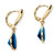 Pear-Cut Simulated Birthstone Drop Earrings in 14k Gold-plated Sterling Silver