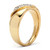 Men's .50 TCW Round Cubic Zirconia Diagonal Ring in 18k Gold-plated Sterling Silver Sizes 8-16