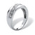 Men's 1/10 TCW Round Diamond Wedding Band in Platinum-plated Sterling Silver 