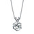 3 TCW Round Solitaire Cubic Zirconia Necklace in Platinum-plated Sterling Silver 18"