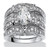 Marquise-Cut Cubic Zirconia Bridal Engagement Ring Wedding Band Set 3.05 TCW in Silvertone