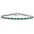 Emerald-Cut Simulated Birthstone Silvertone Tennis Bracelet 7.5"