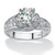 3.51 TCW Round Cubic Zirconia Platinum-plated Sterling Silver Engagement Anniversary Crossover   Ring