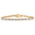 Emerald-Cut Simulated Birthstone Yellow Gold-Plated Tennis Bracelet