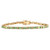 Emerald-Cut Simulated Birthstone Yellow Gold-Plated Tennis Bracelet