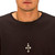 Men's Lord's Prayer Cross Pendant and Fabric Cord in Stainless Steel and Black Ion-Plated 24"-27"