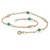 Simulated Birthstone Beaded Ankle Bracelet in 14k Gold-plated Sterling Silver
