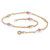 Simulated Birthstone Beaded Ankle Bracelet in 14k Gold-plated Sterling Silver