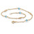 Simulated Birthstone Beaded Ankle Bracelet in 14k Gold over .925 Sterling Silver