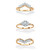 1/5 TCW Diamond 18k Gold-plated Sterling Silver 3-Piece Bridal Engagement Wedding Ring Set