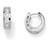 2.96 TCW Princess-Cut Cubic Zirconia Channel-Set Huggie-Style Hoop Earrings in Silvertone (3/4")