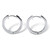 Princess-Cut Channel-Set Simulated Birthstone Sterling Silver Hoop Earrings (3/4")