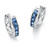 Princess-Cut Channel-Set Simulated Birthstone Sterling Silver Hoop Earrings (3/4")