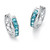 Princess-Cut Channel-Set Simulated Birthstone Sterling Silver Hoop Earrings (3/4")