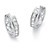 Princess-Cut Channel-Set Simulated Birthstone Sterling Silver Hoop Earrings (3/4")