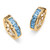 Channel-Set Simulated Birthstone Gold-Plated Huggie-Hoop Earrings (3/4")