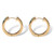 Channel-Set Simulated Birthstone Gold-Plated Huggie-Hoop Earrings (3/4")