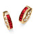 Channel-Set Simulated Birthstone Gold-Plated Huggie-Hoop Earrings (3/4")