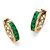 Channel-Set Simulated Birthstone Gold-Plated Huggie-Hoop Earrings (3/4")