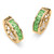 Channel-Set Simulated Birthstone Gold-Plated Huggie-Hoop Earrings (3/4")