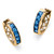 Channel-Set Simulated Birthstone Gold-Plated Huggie-Hoop Earrings (3/4")