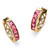 Channel-Set Simulated Birthstone Gold-Plated Huggie-Hoop Earrings (3/4")