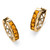 Channel-Set Simulated Birthstone Gold-Plated Huggie-Hoop Earrings (3/4")
