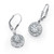 2.51 TCW Round Cubic Zirconia Halo Drop Earrings in .925 Sterling Silver