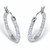 Round Diamond Accented Inside-Out Hoop Earrings 1/10 TCW in Platinum-plated Sterling Silver (1")