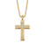 Men's Round Cubic Zirconia Cross Pendant Necklace .65 TCW Gold-Plated 24"