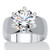 Round Cubic Zirconia Solitaire Engagement Anniversary Ring 4 TCW in Silvertone