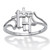 Diamond Accent Triple Cross Ring in Solid 10k White Gold