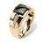 Men's Bezel-Set Genuine Charcoal Hematite and White Sapphire Ring .36 TCW in 18k Yellow Gold-plated Sterling Silver