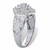Round Diamond Marquise-Shaped Cluster Ring 1/4 TCW in Platinum over Sterling Silver