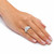Round Diamond Marquise-Shaped Cluster Ring 1/4 TCW in Platinum-plated Sterling Silver