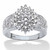 Round Diamond Marquise-Shaped Cluster Ring 1/4 TCW in Platinum-plated Sterling Silver