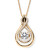 1.25 TCW Round "CZ in Motion" Cubic Zirconia Drop Necklace 14k Gold-plated Sterling Silver 18"