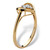 Diamond Accent Floating Cross Heart Ring in 18k Yellow Gold-plated Sterling Silver