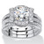 2.37 TCW Round Cubic Zirconia Channel-Set 2-Piece Jacket Bridal Set in Platinum-plated Sterling Silver