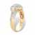 Round Diamond Floating Halo Heart Ring 1/7 TCW in 18k Gold-plated Sterling Silver 