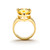 15.47 Carat Yellow Pear-Cut Cubic Zirconia Ring Gold-Plated