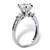 2.14 TCW Round Cubic Zirconia and Baguette Accents Ring in 10k White Gold