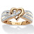 1/10 TCW Round Diamond Crossover Heart Ring in 18k Yellow Gold-plated Sterling Silver